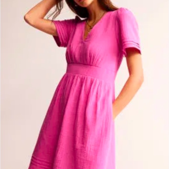 Boden Super Cute Eve Double Cloth Short Dress Sangria Sunset - Size 2 - Picture 7 of 8